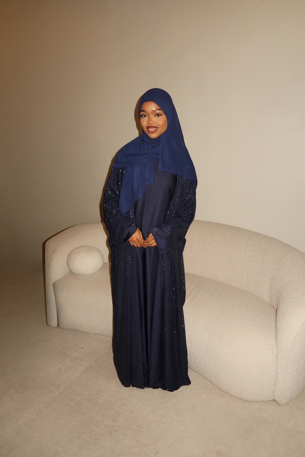 Blue Sequin Abaya