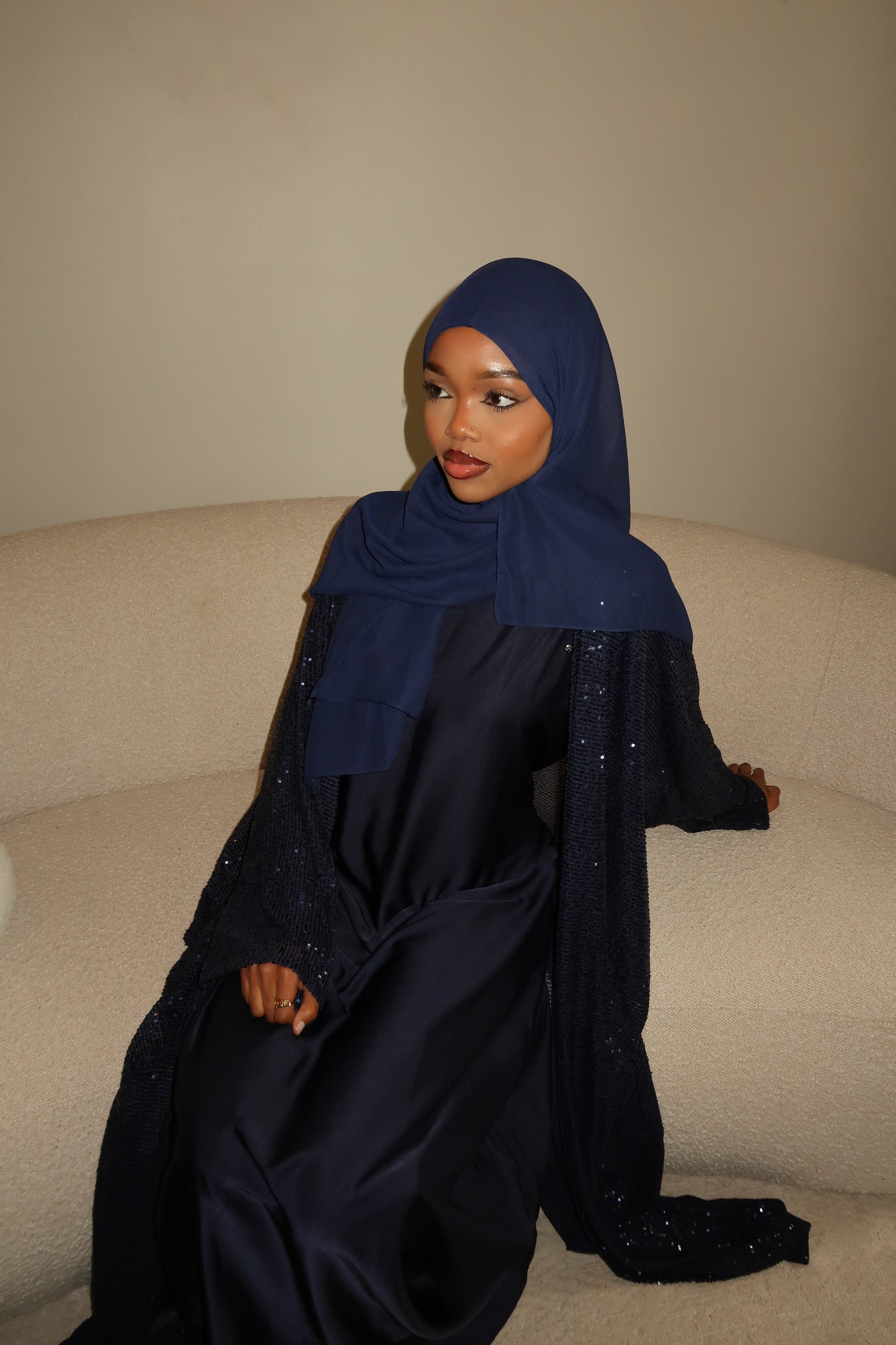 Blue Sequin Abaya