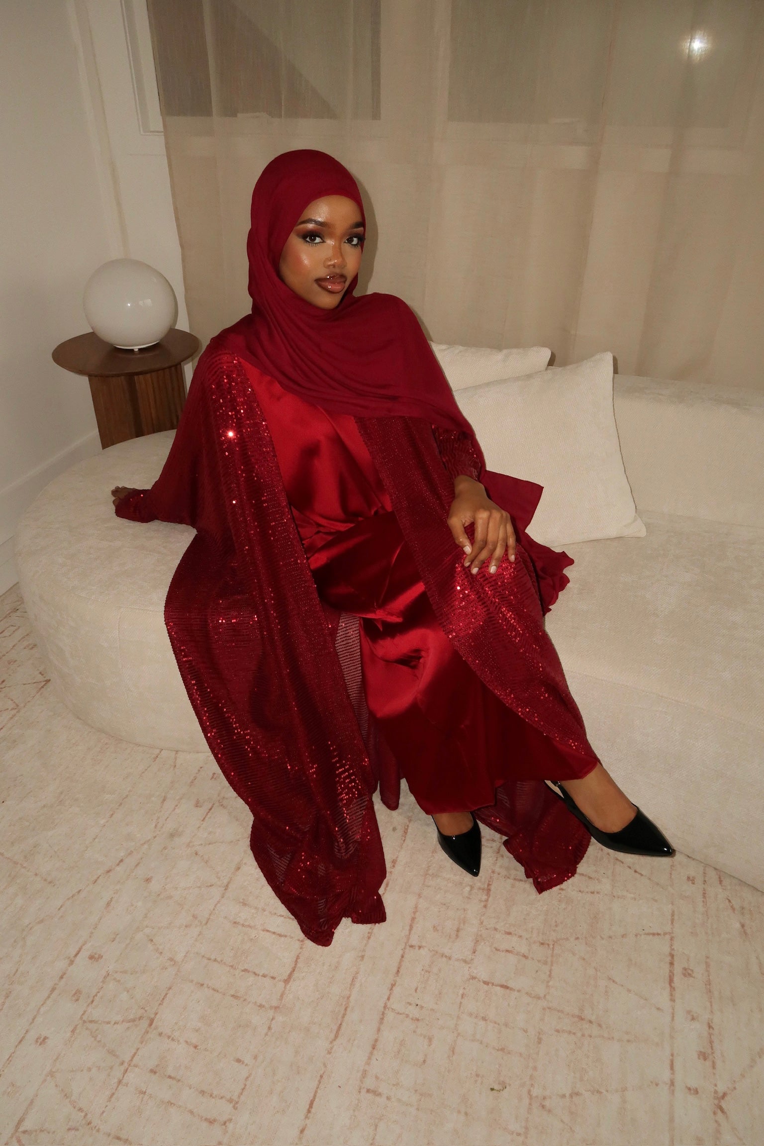 Red modal hijab