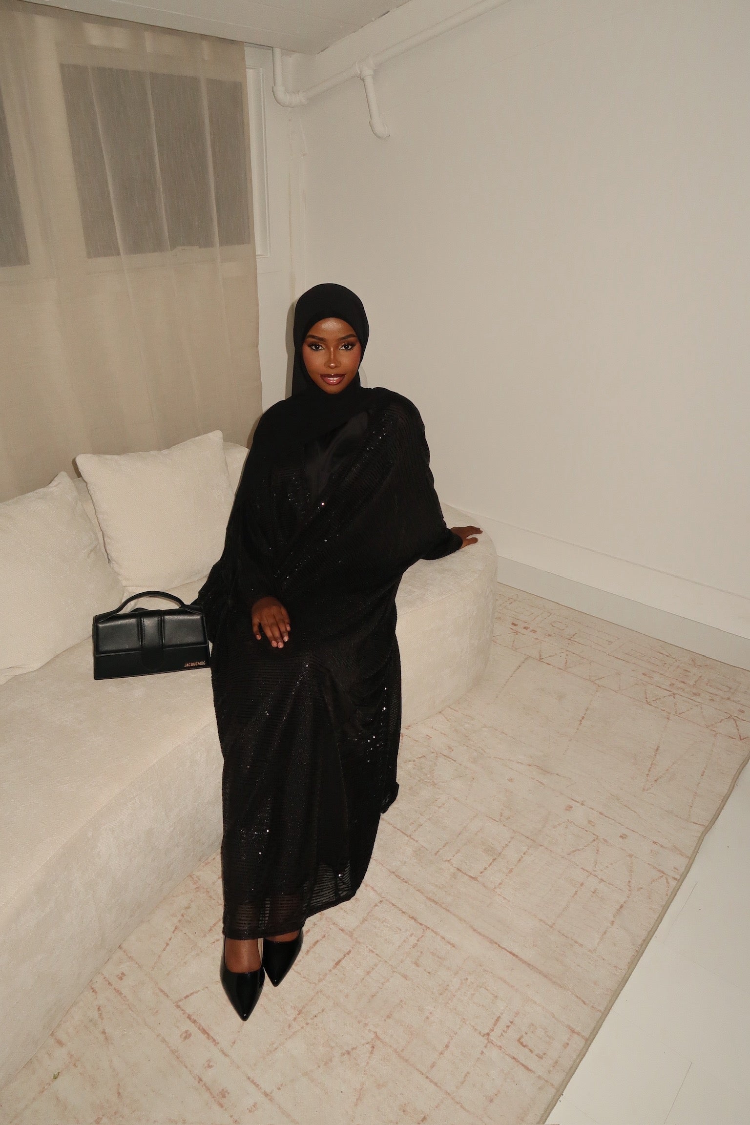 Black Sequin Abaya