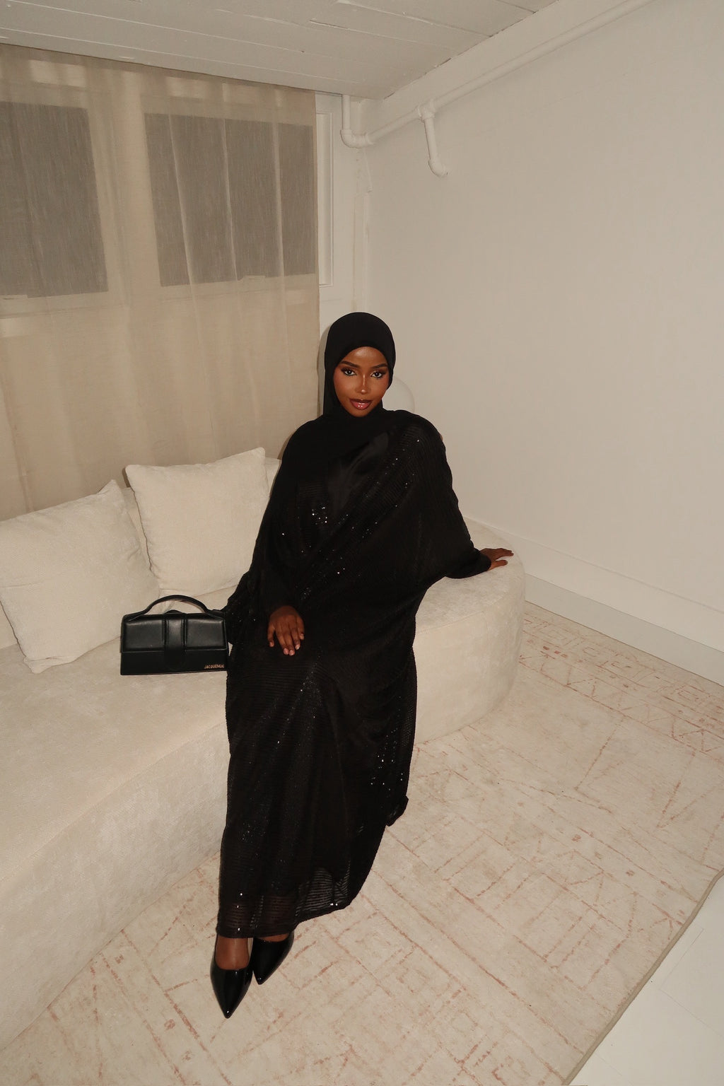 Black Sequin Abaya