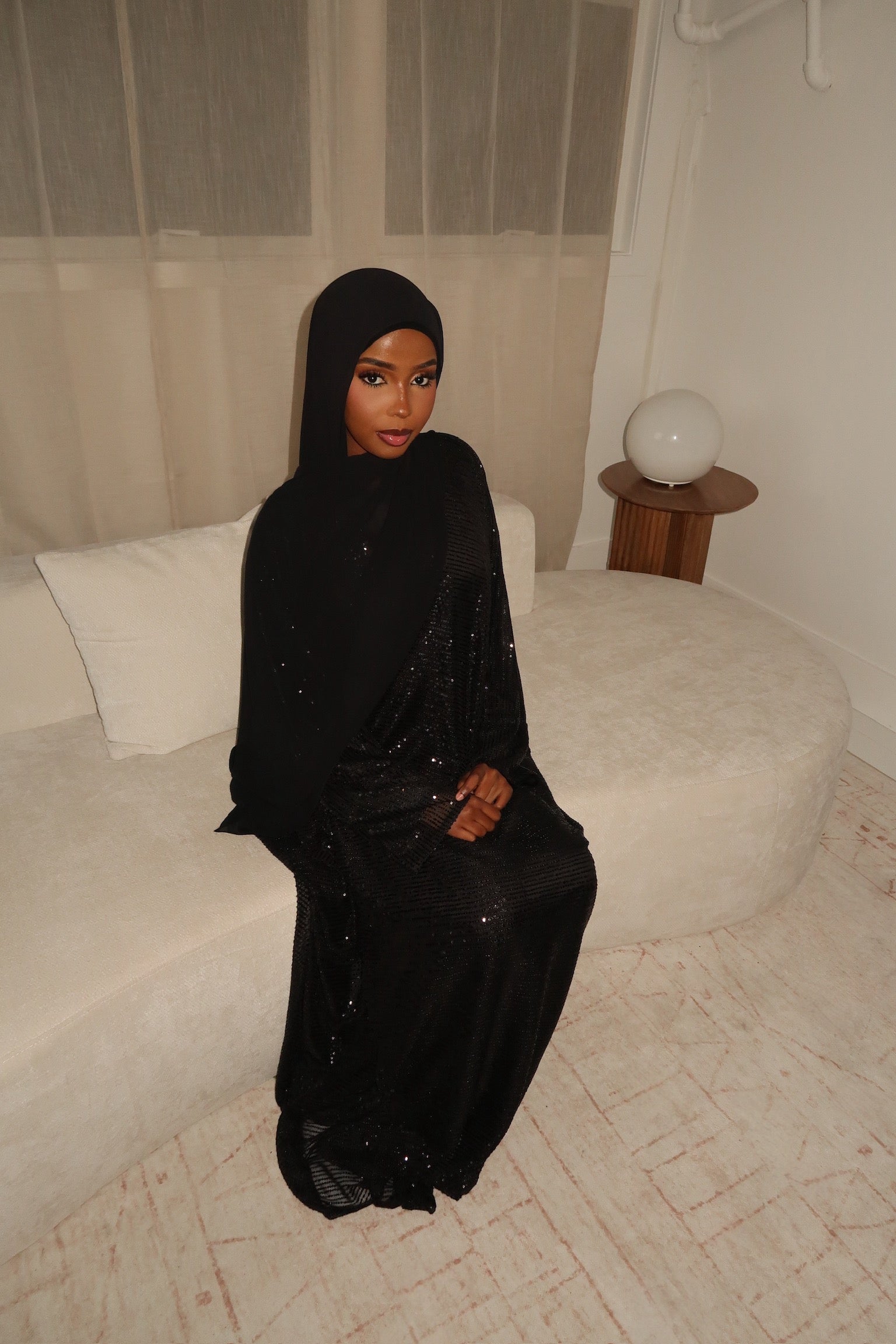 Black Sequin Abaya