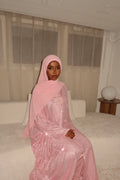 Pink Sequin Abaya