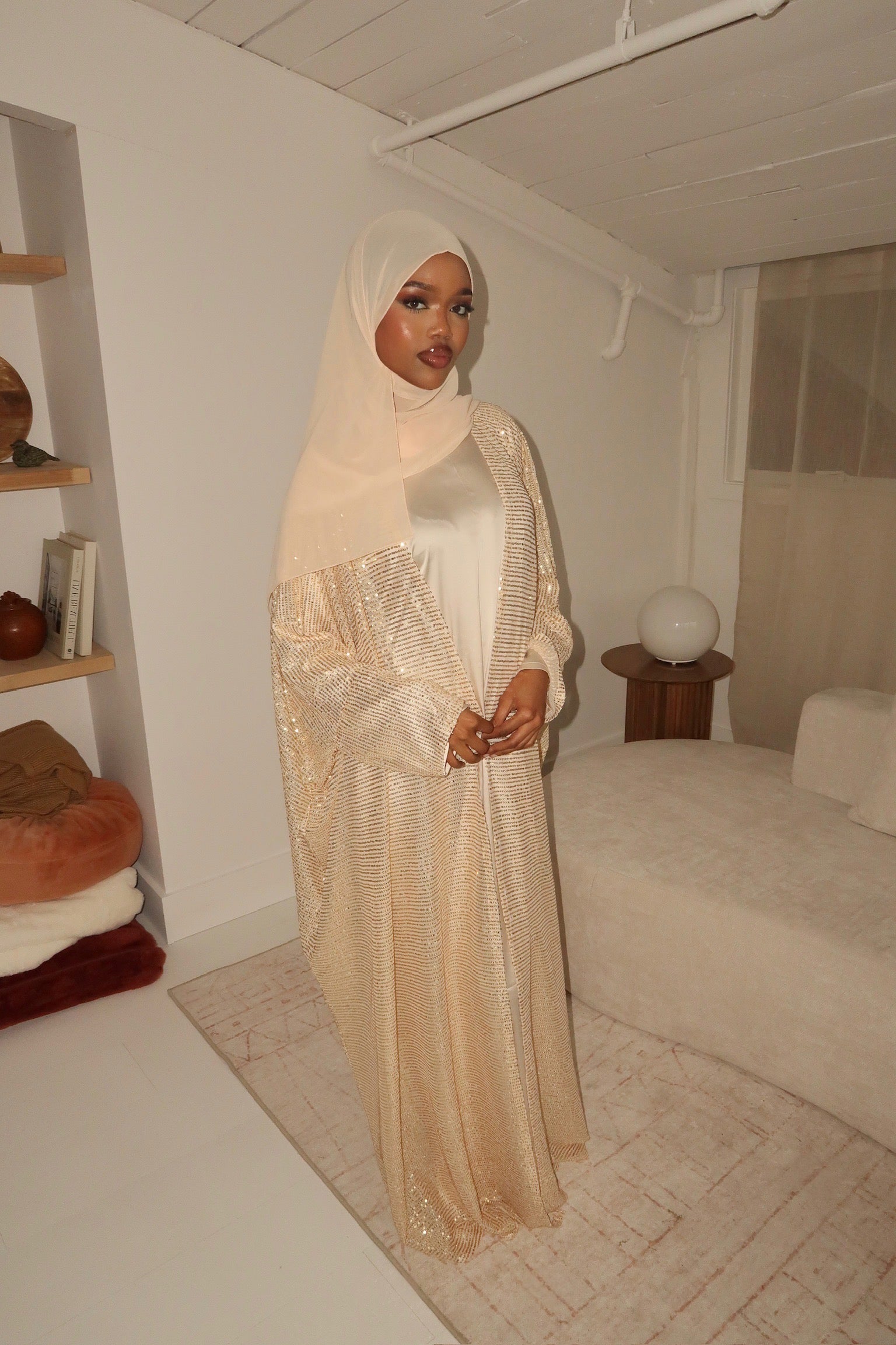 Gold Sequin Abaya