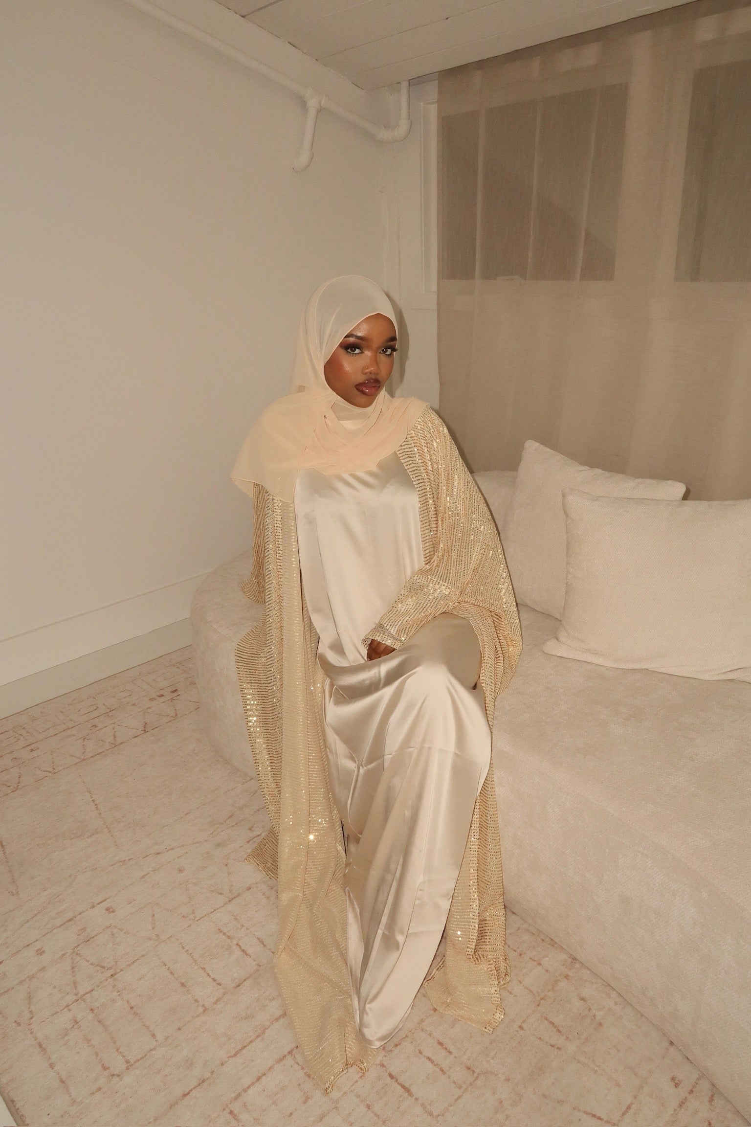 Gold Sequin Abaya