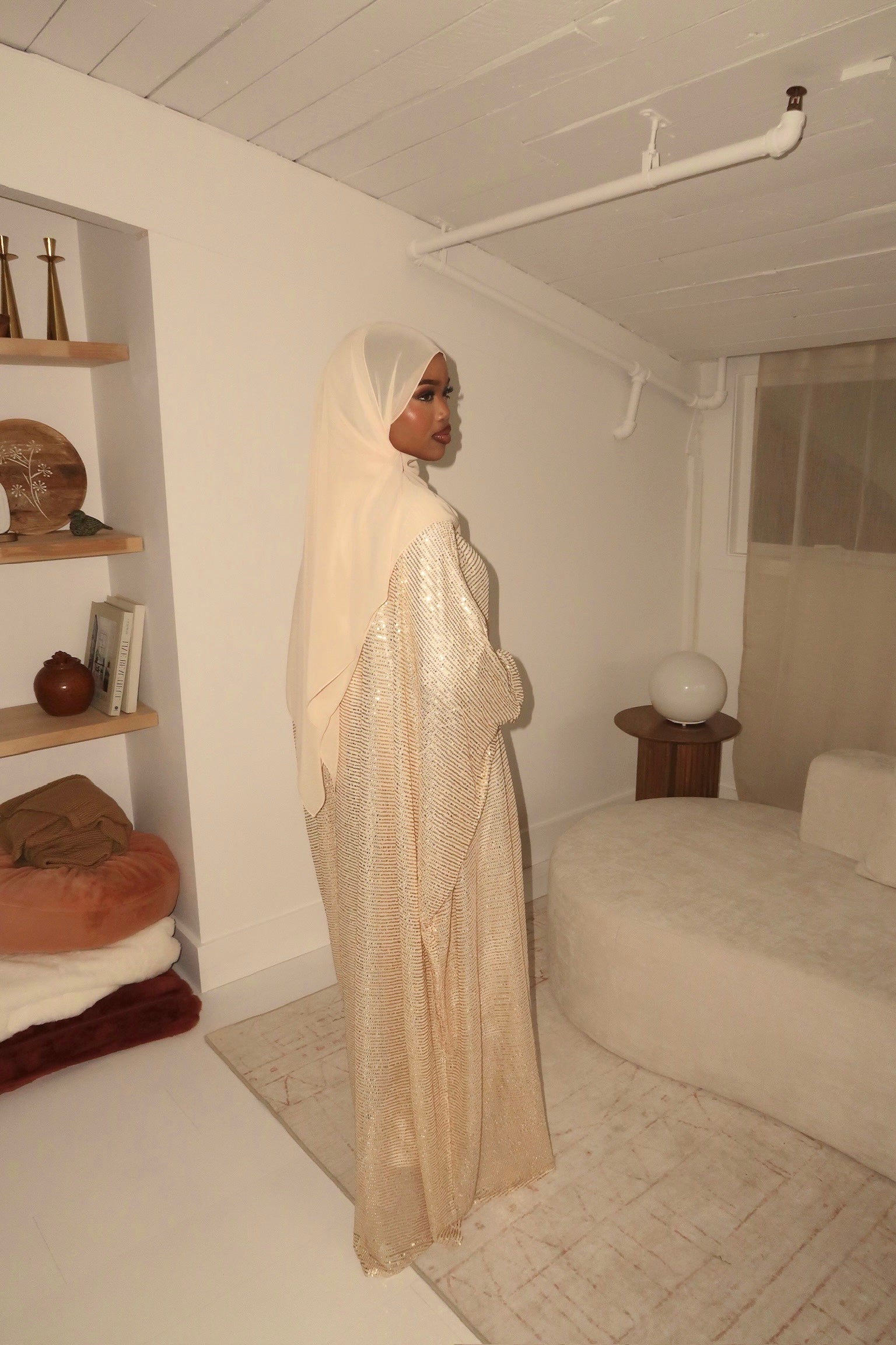 Gold Sequin Abaya